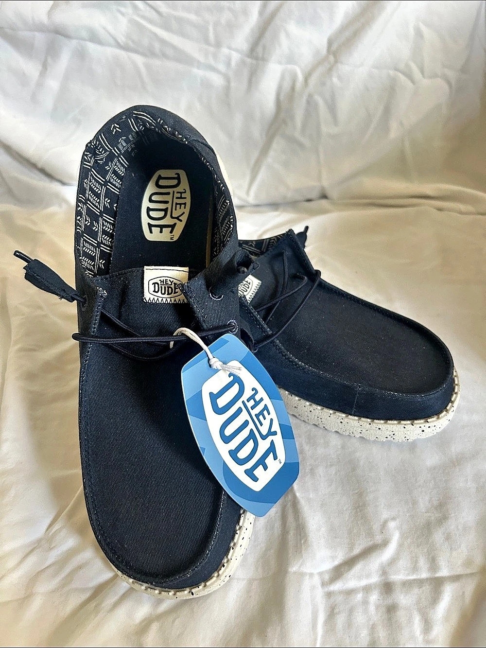 Hey Dude Wendy Stretch Canvas Black Canvas Sneakers US 9 NWT